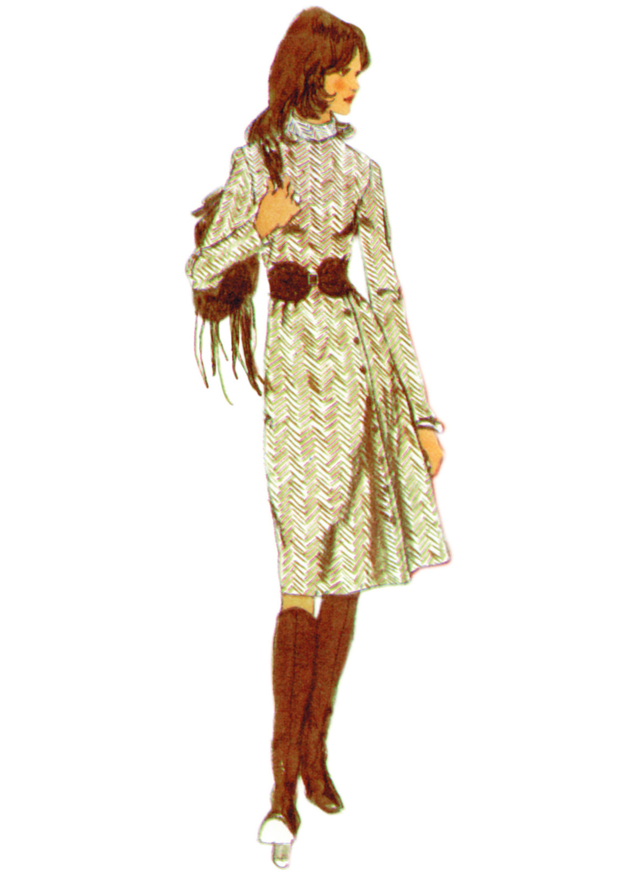 Simplicity Sewing Pattern 1970s Misses' Dress with Front-Wrap Skirt and Scarf 3 Simplicity Sewing Pattern 1970s Misses' Dress with Front-Wrap Skirt and Scarf