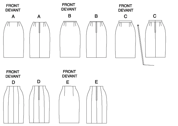 Butterick Sewing Pattern Misses' Straight Skirts and Belt 4 Butterick Sewing Pattern Misses' Straight Skirts and Belt