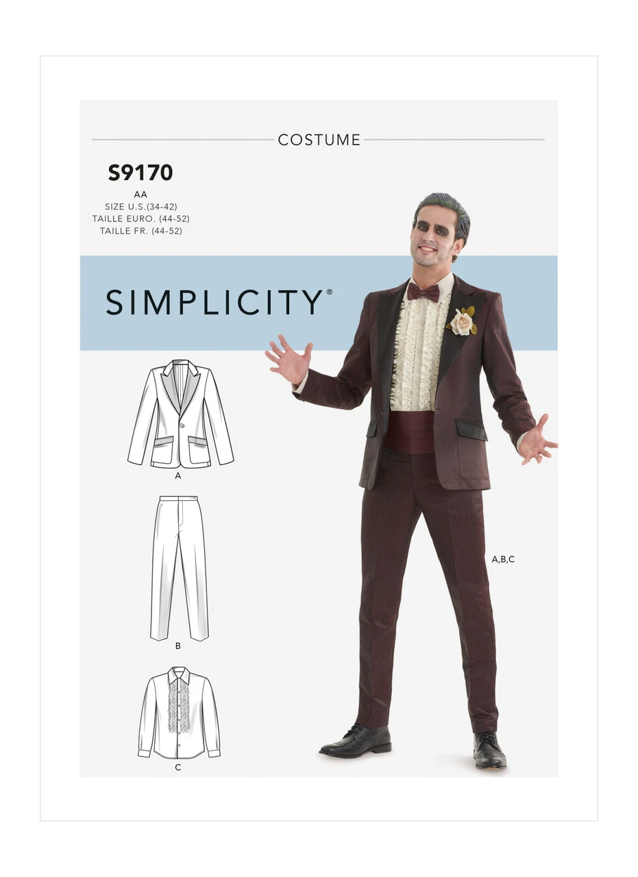 Simplicity Sewing Pattern Men's Tuxedo Costumes (PDF) 1 Simplicity Sewing Pattern Men's Tuxedo Costumes (PDF)