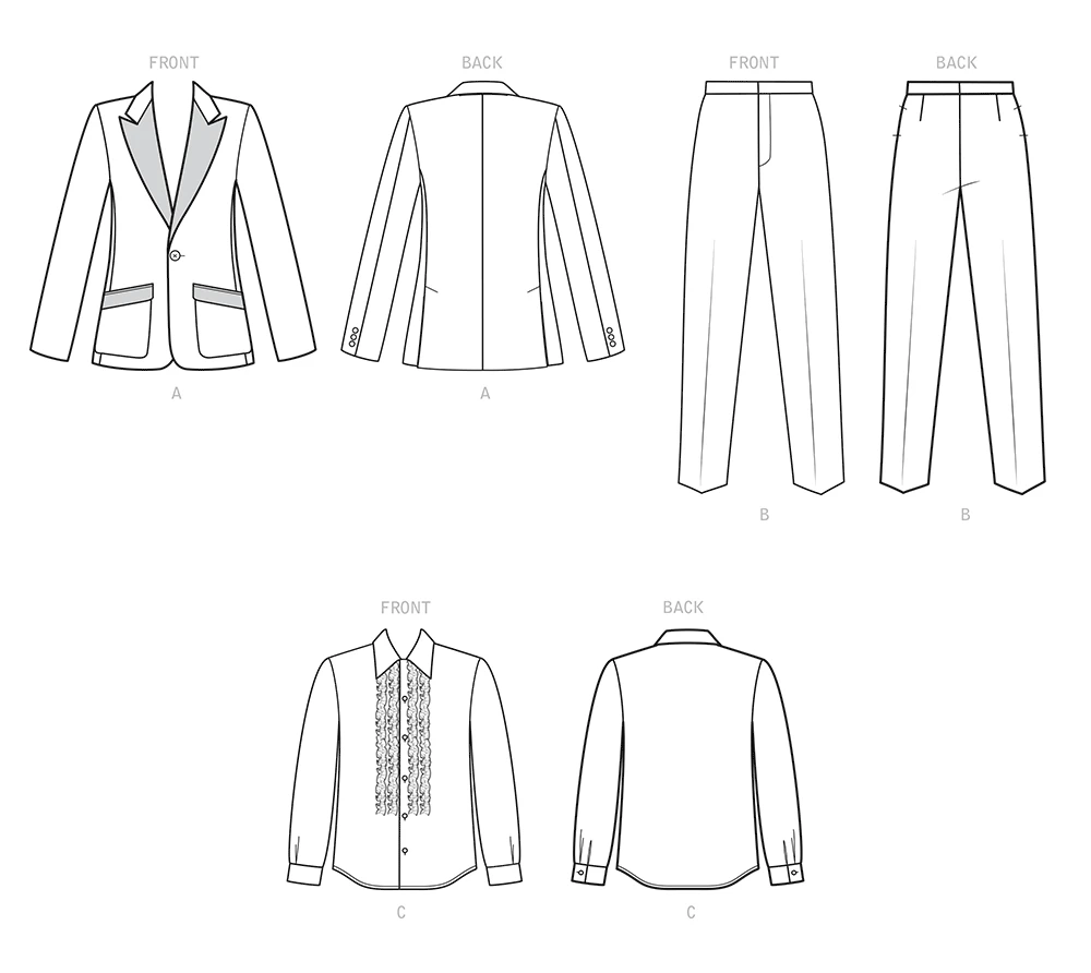 Simplicity Sewing Pattern Men's Tuxedo Costumes (PDF) 5 Simplicity Sewing Pattern Men's Tuxedo Costumes (PDF)