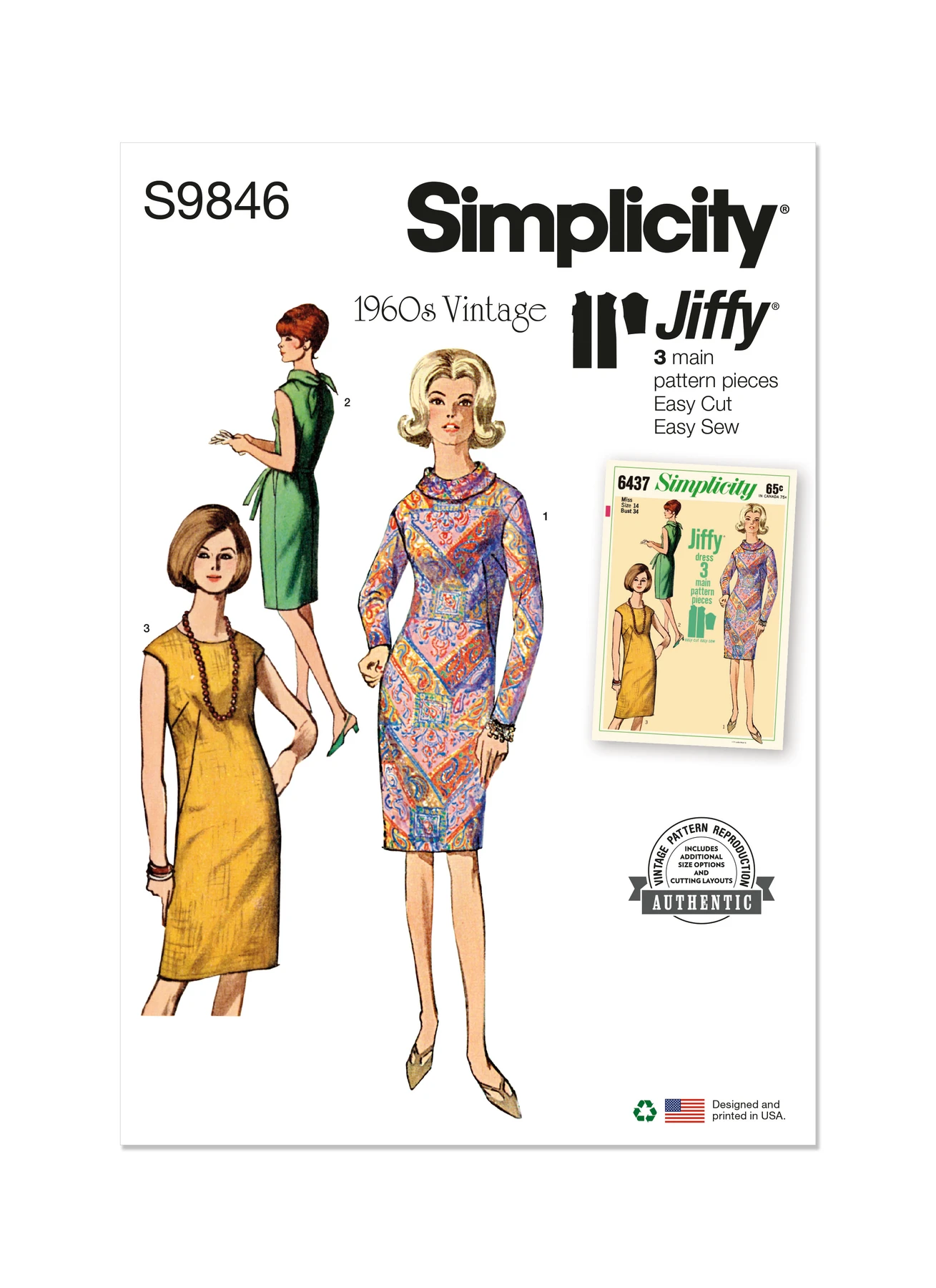 Simplicity Sewing Pattern 1960s Misses' Dress (PDF) 1 Simplicity Sewing Pattern 1960s Misses' Dress (PDF)