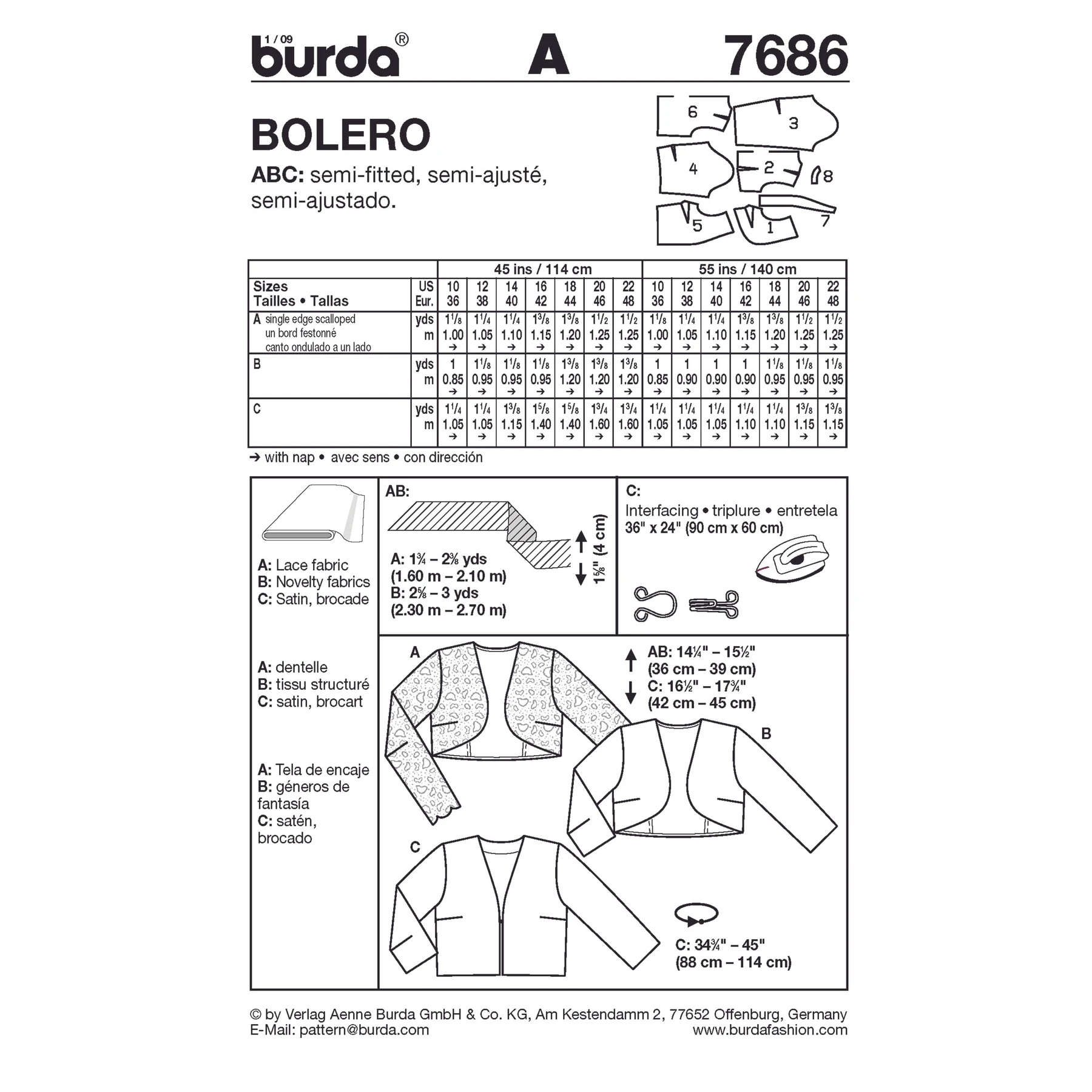 Burda Style Sewing Pattern Bolero 2 Burda Style Sewing Pattern Bolero