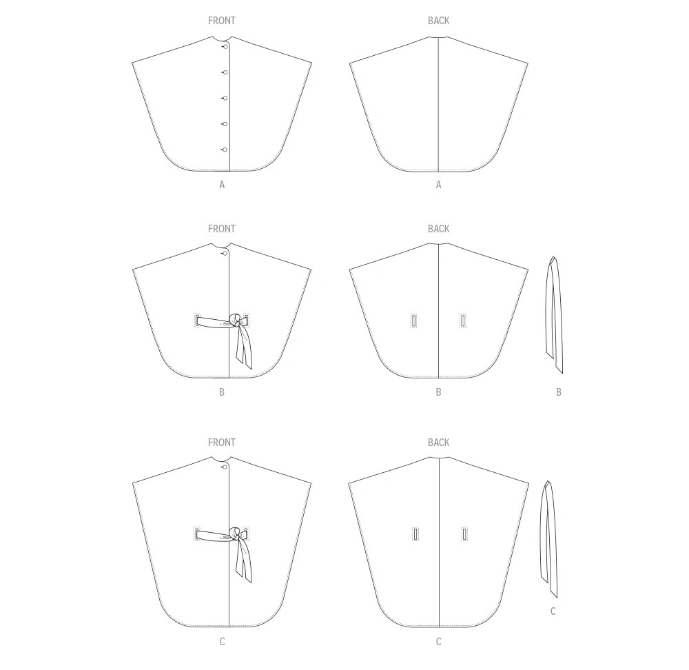 McCall's Sewing Pattern Misses' Cape in Two Lengths and Tie Belt 8 McCall's Sewing Pattern Misses' Cape in Two Lengths and Tie Belt