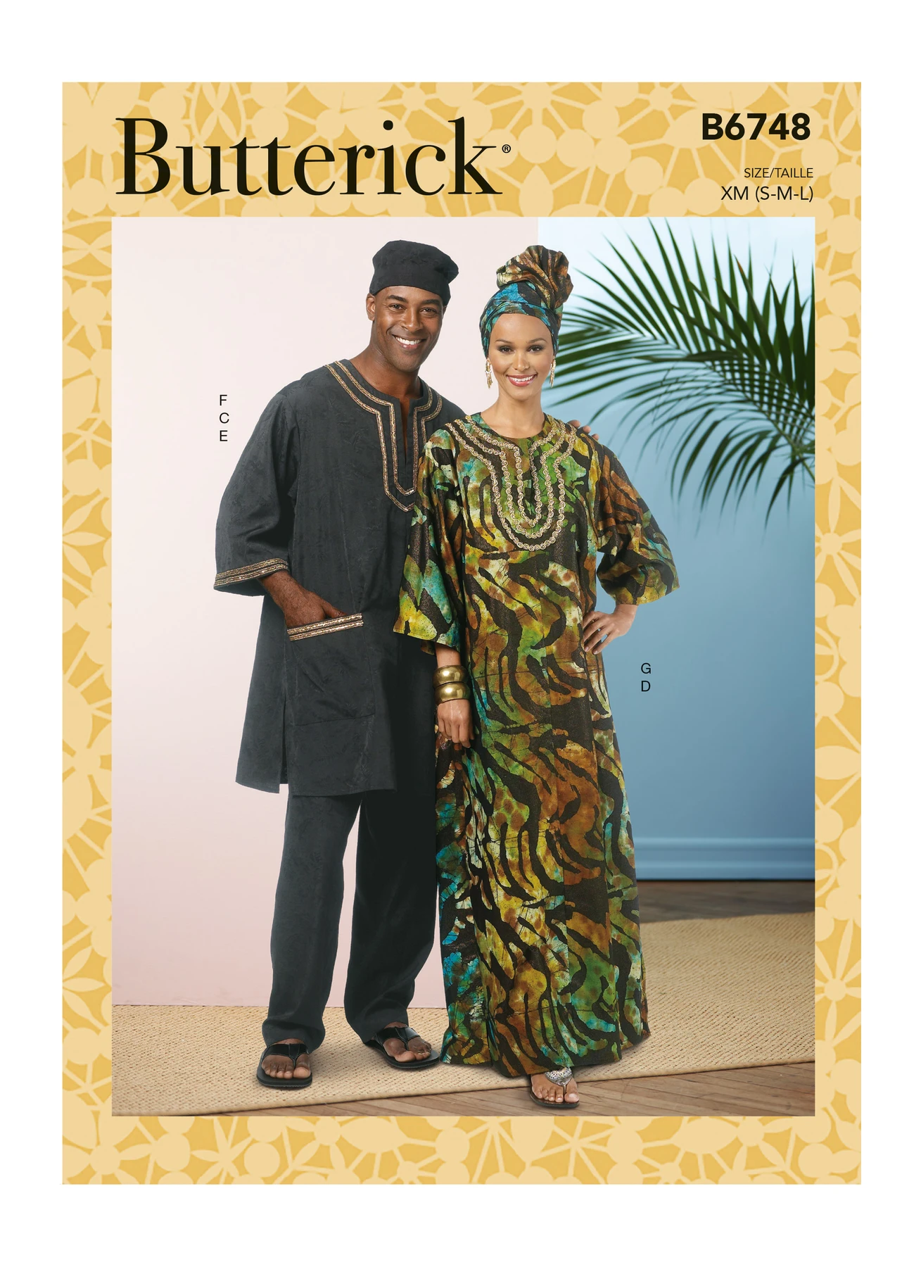 Butterick Sewing Pattern Misses'/Men's Tunic, Caftan, Pants, Hat and Head Wrap (PDF) 1 Butterick Sewing Pattern Misses'/Men's Tunic, Caftan, Pants, Hat and Head Wrap (PDF)