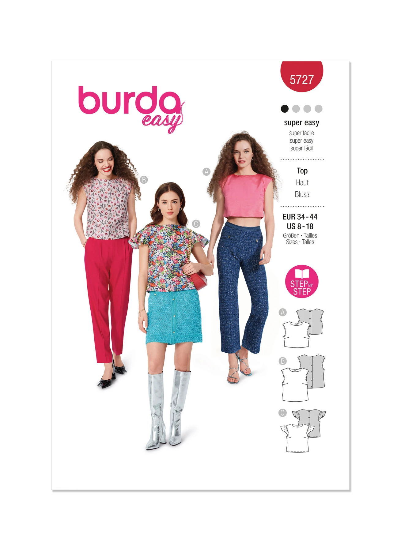 Burda Style Sewing Pattern 5727 Misses' Top