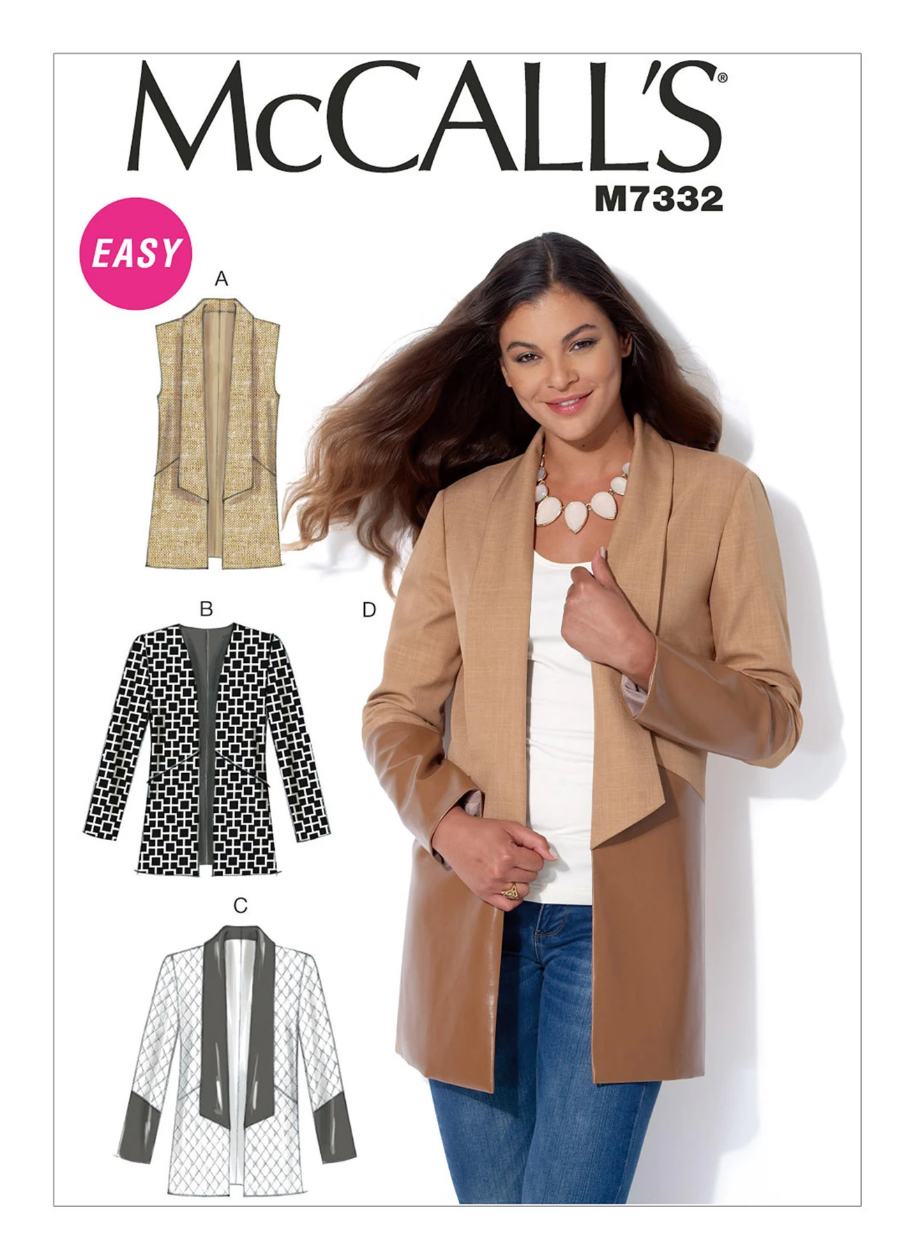 McCall's Sewing Pattern Misses' Open-Front Vest and Jackets (PDF) 1 McCall's Sewing Pattern Misses' Open-Front Vest and Jackets (PDF)