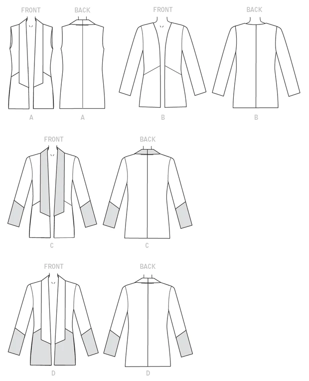 McCall's Sewing Pattern Misses' Open-Front Vest and Jackets (PDF) 8 McCall's Sewing Pattern Misses' Open-Front Vest and Jackets (PDF)