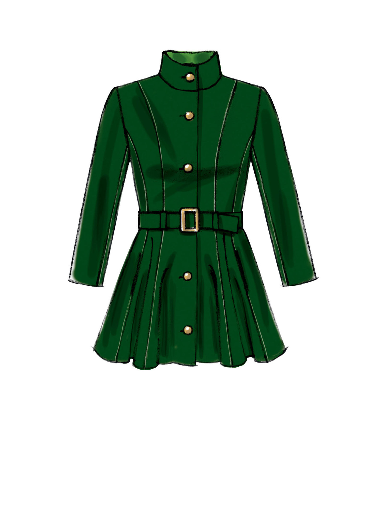 McCall's Sewing Pattern Misses'/Miss Petite Flared Coats, Belt and Detachable Collar/Hood (PDF) 3 McCall's Sewing Pattern Misses'/Miss Petite Flared Coats, Belt and Detachable Collar/Hood (PDF)