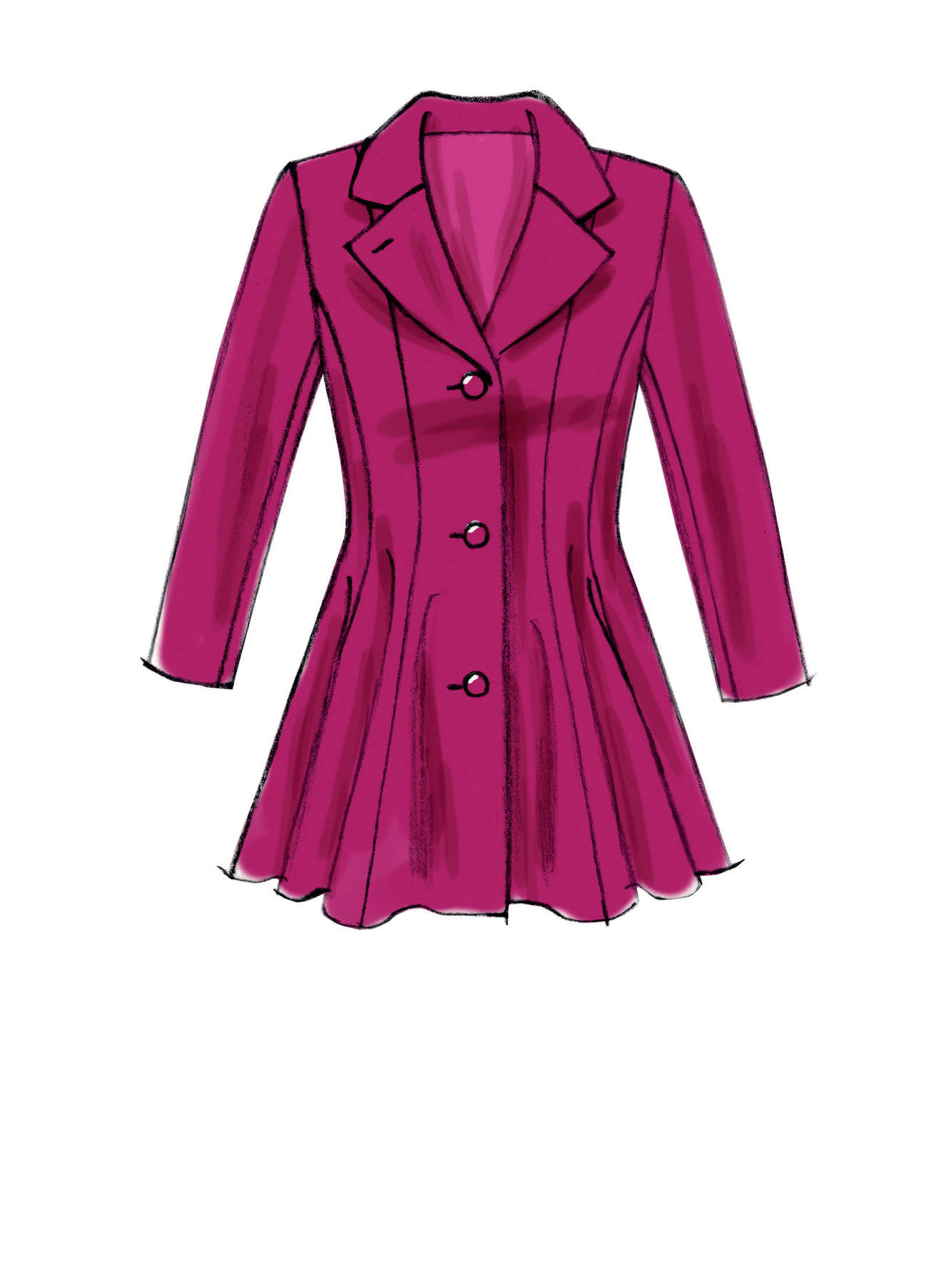 McCall's Sewing Pattern Misses'/Miss Petite Flared Coats, Belt and Detachable Collar/Hood (PDF) 4 McCall's Sewing Pattern Misses'/Miss Petite Flared Coats, Belt and Detachable Collar/Hood (PDF)