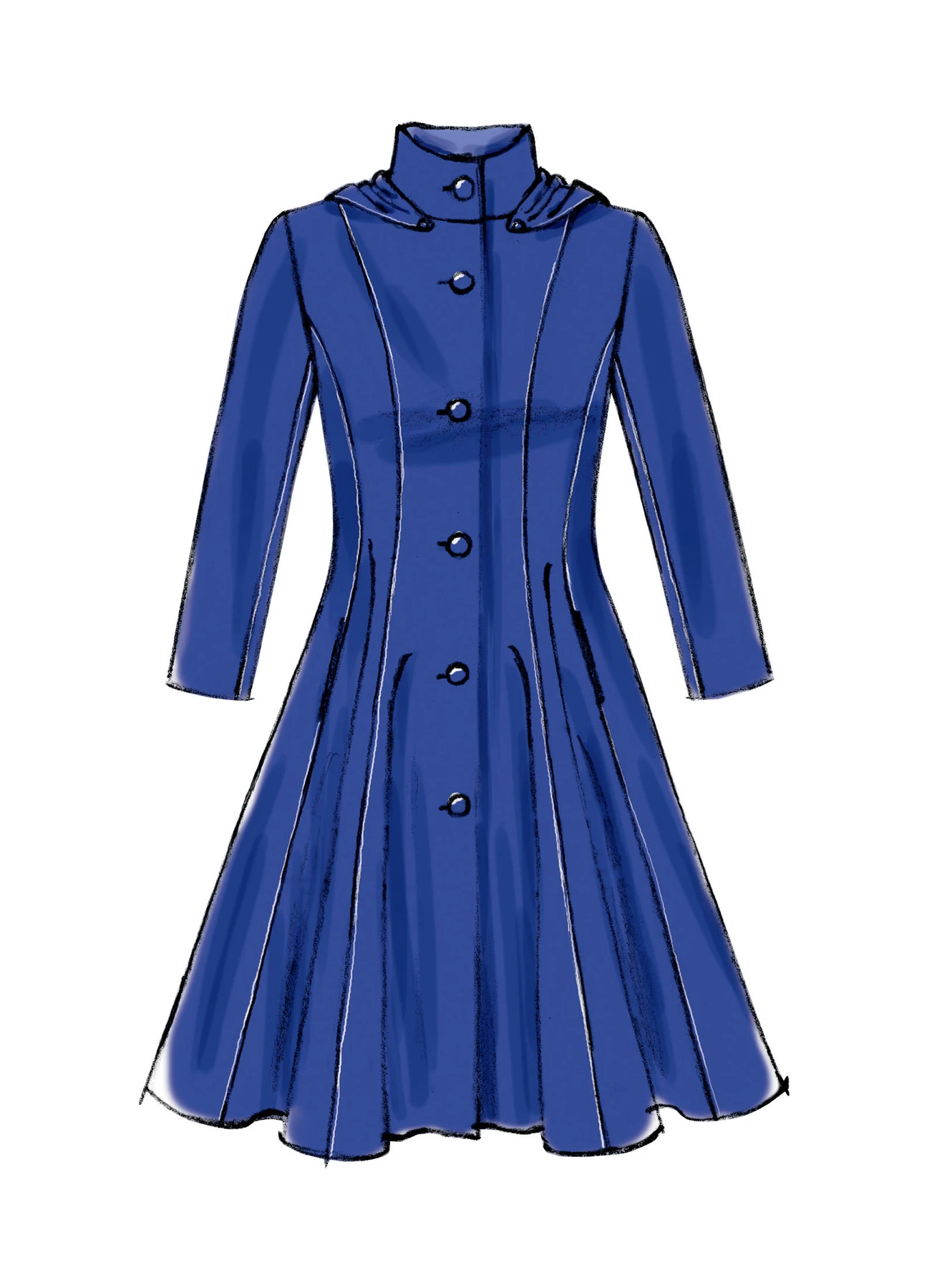 McCall's Sewing Pattern Misses'/Miss Petite Flared Coats, Belt and Detachable Collar/Hood (PDF) 5 McCall's Sewing Pattern Misses'/Miss Petite Flared Coats, Belt and Detachable Collar/Hood (PDF)