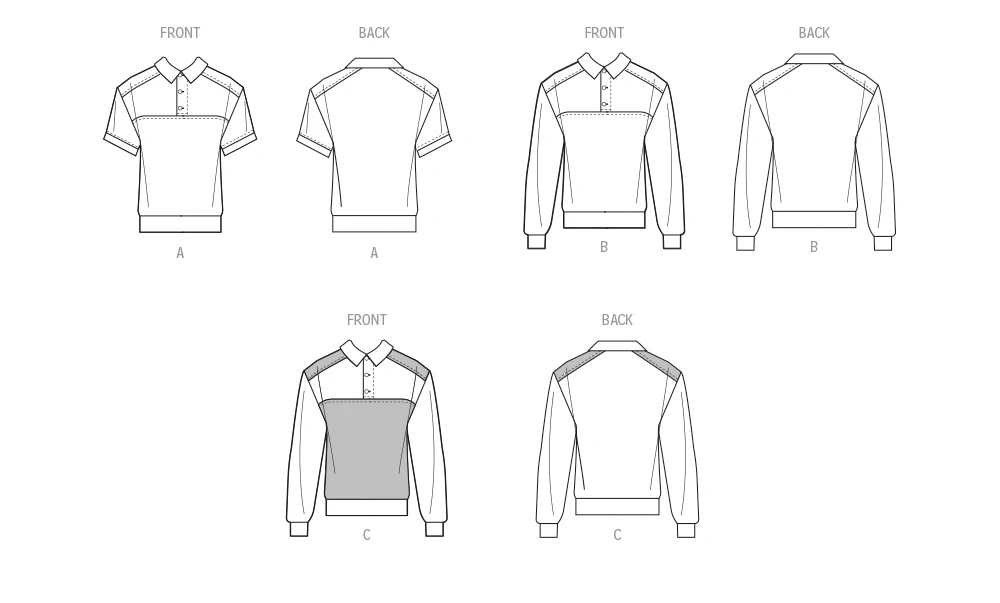 McCall's Sewing Pattern Unisex Knit Pullover Tops 12 McCall's Sewing Pattern Unisex Knit Pullover Tops