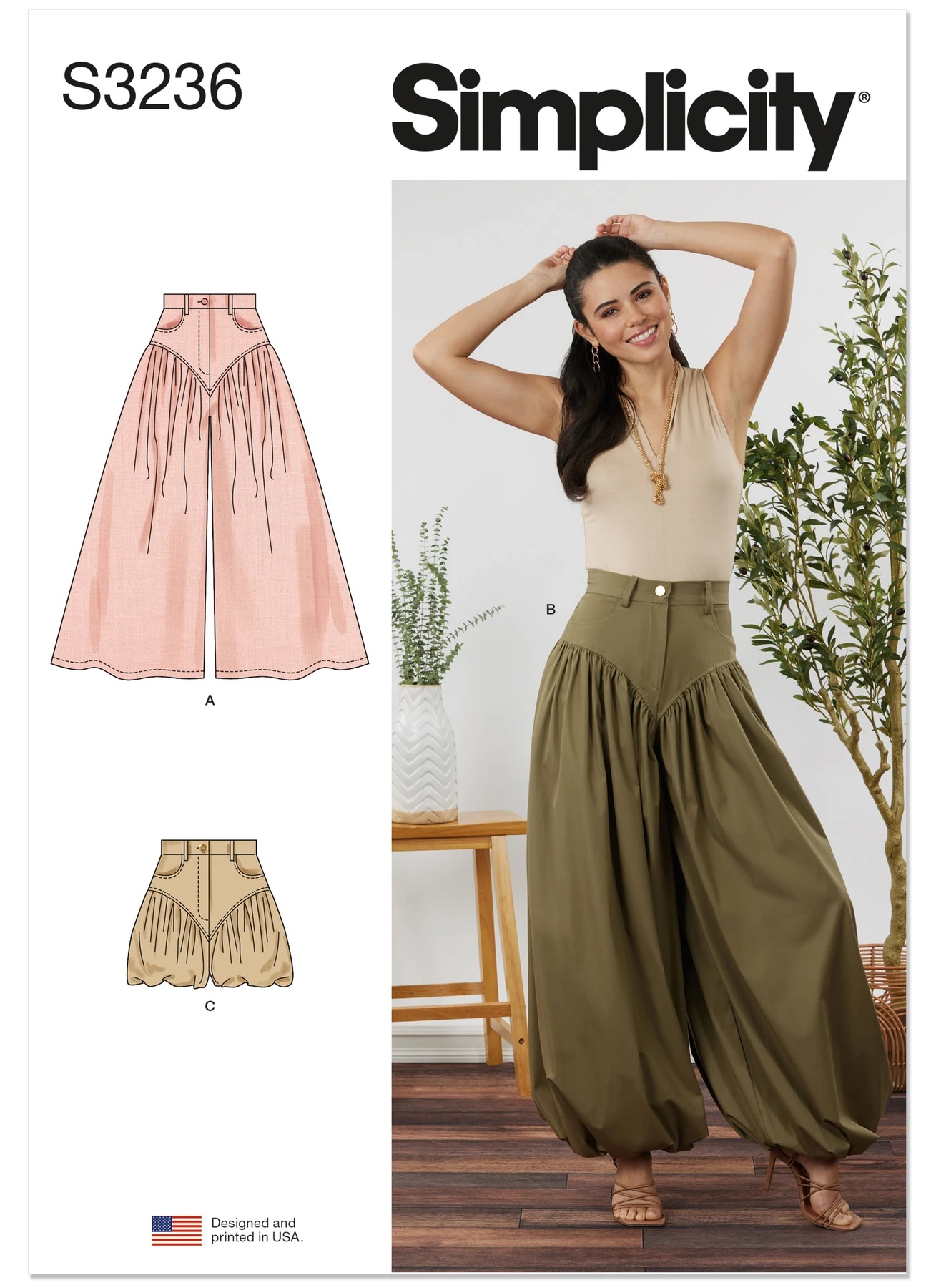 Simplicity Sewing Pattern Misses' Wide and Balloon Leg Pants and Shorts (PDF) 1 Simplicity Sewing Pattern Misses' Wide and Balloon Leg Pants and Shorts (PDF)