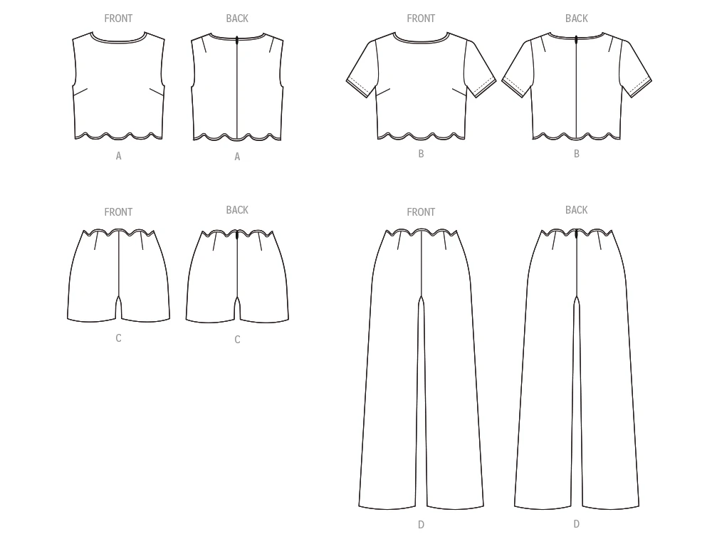 Simplicity Sewing Pattern Misses' Scalloped Tops, Shorts and Pants (PDF) 11 Simplicity Sewing Pattern Misses' Scalloped Tops, Shorts and Pants (PDF)