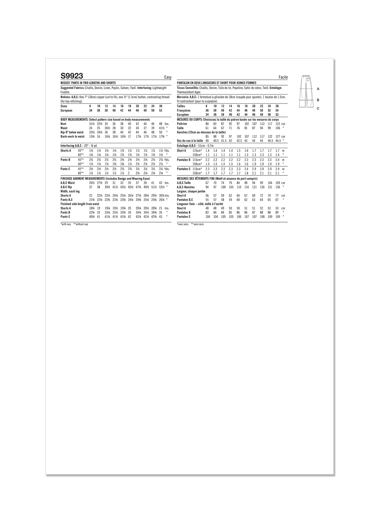 Simplicity Sewing Pattern Misses' Pants in Two Lengths and Shorts (PDF) 9 Simplicity Sewing Pattern Misses' Pants in Two Lengths and Shorts (PDF)
