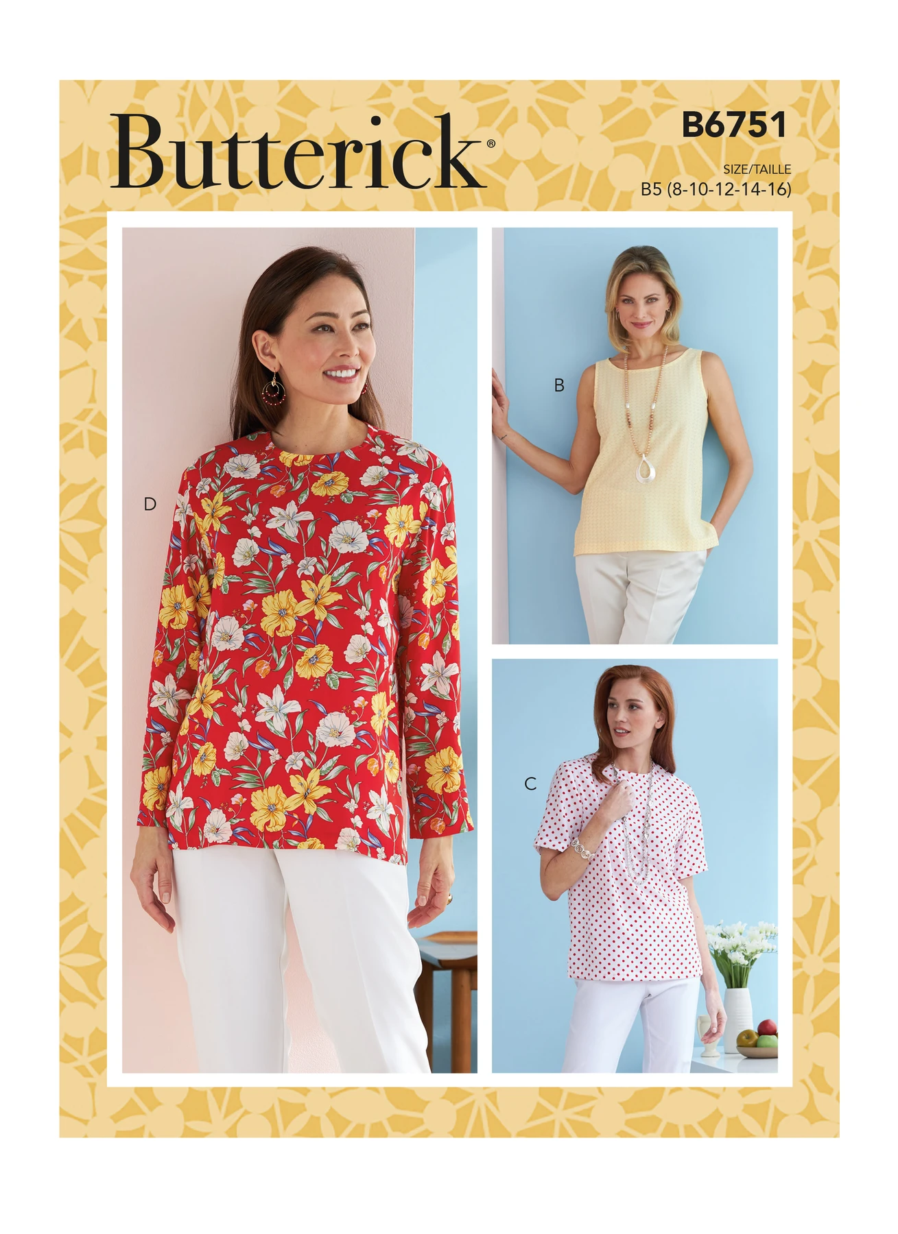 Butterick Sewing Pattern Misses'/Misses' Petite Pullover Tops 1 Butterick Sewing Pattern Misses'/Misses' Petite Pullover Tops
