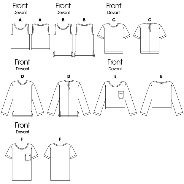 Butterick Sewing Pattern Misses'/Misses' Petite Pullover Tops 7 Butterick Sewing Pattern Misses'/Misses' Petite Pullover Tops