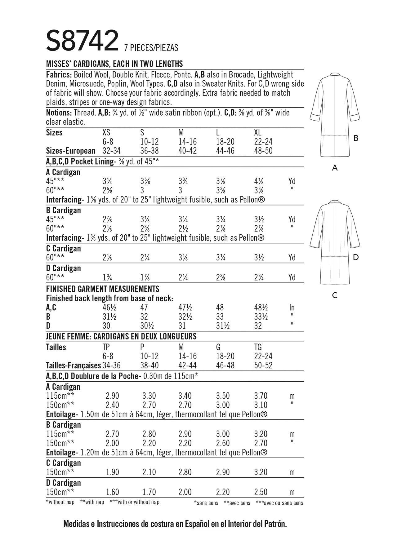 Simplicity Sewing Pattern Misses' Cardigan 3 Simplicity Sewing Pattern Misses' Cardigan