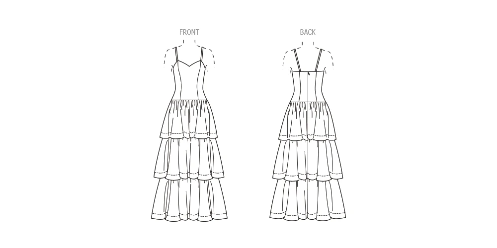 McCall's Sewing Pattern Misses' and Miss Petite Dress with Detachable Tiered Skirt (PDF) 11 McCall's Sewing Pattern Misses' and Miss Petite Dress with Detachable Tiered Skirt (PDF)