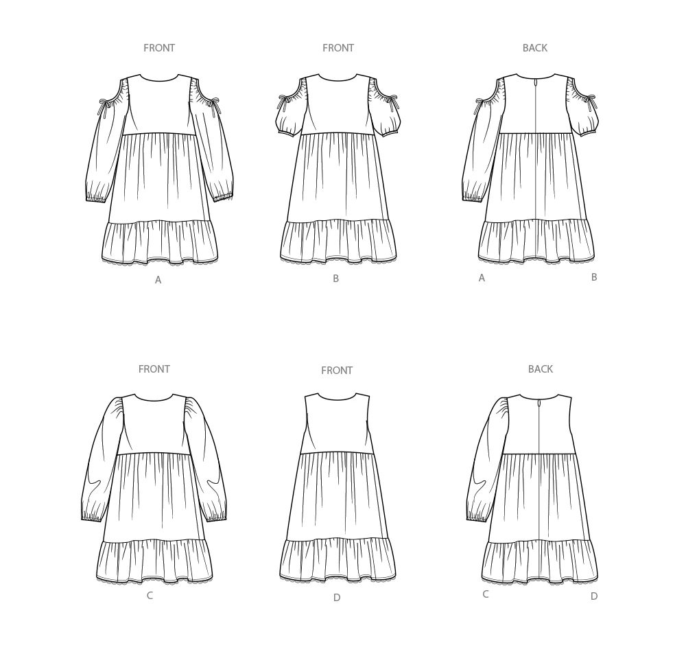 Simplicity Sewing Pattern Children's and Girls' Dress with Sleeve Variations 10 Simplicity Sewing Pattern Children's and Girls' Dress with Sleeve Variations