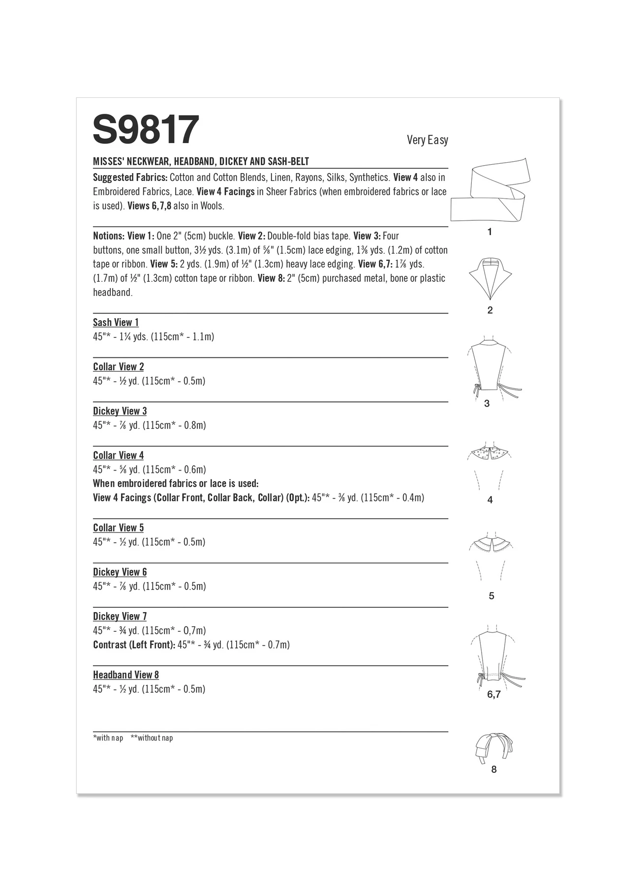 Simplicity Sewing Pattern 1950s Misses' Neckwear, Headband, Dickey and Sash-Belt 11 Simplicity Sewing Pattern 1950s Misses' Neckwear, Headband, Dickey and Sash-Belt