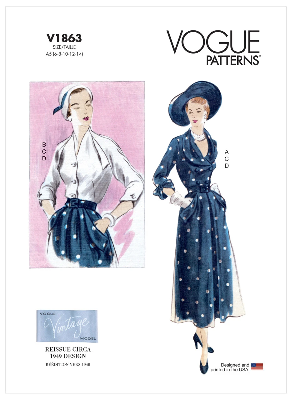 Vogue Patterns 1940s Misses' Blouse, Skirt and Belt (PDF) 1 Vogue Patterns 1940s Misses' Blouse, Skirt and Belt (PDF)