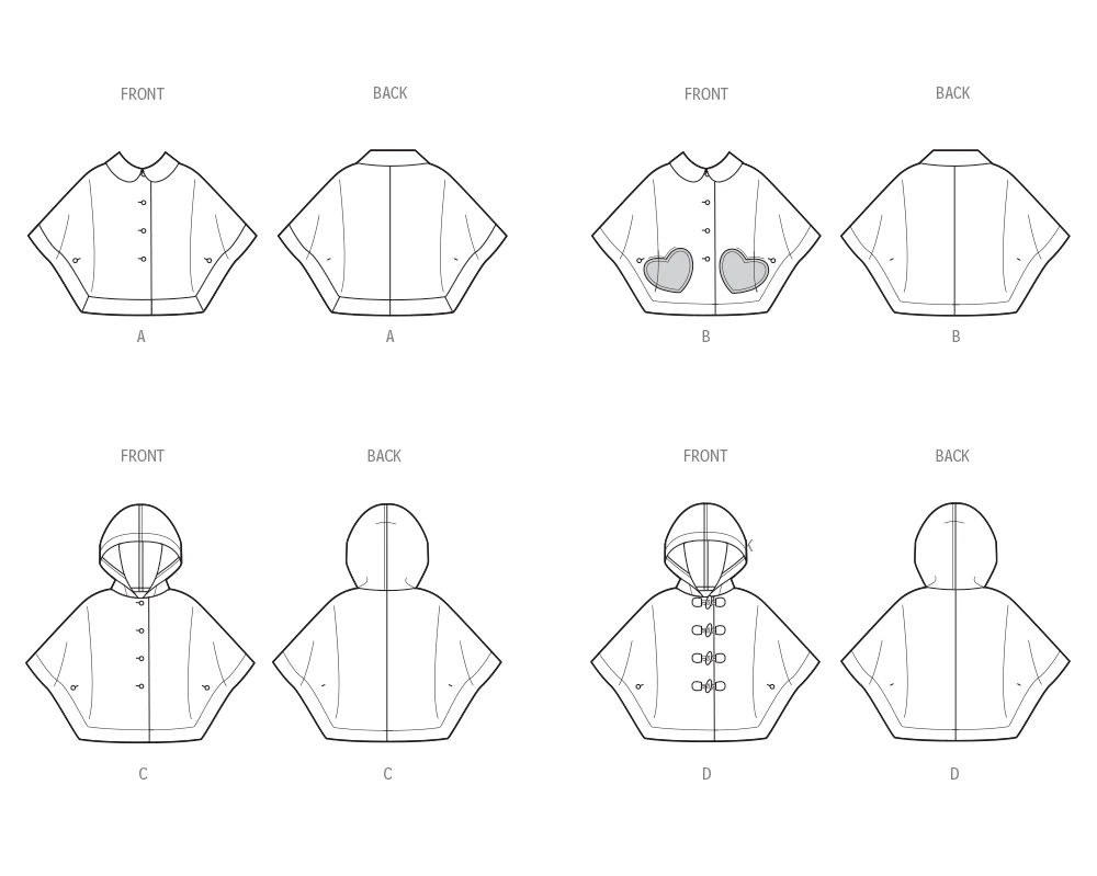 Simplicity Sewing Pattern Children's and Girls' Ponchos 13 Simplicity Sewing Pattern Children's and Girls' Ponchos