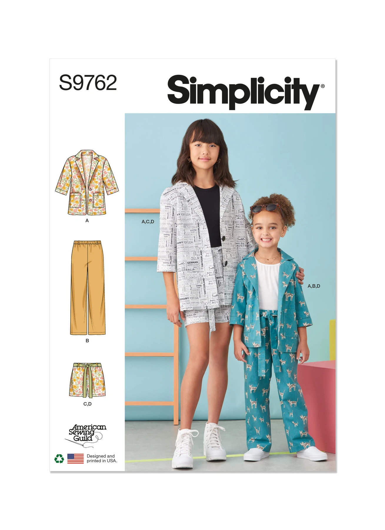 Simplicity Sewing Pattern Children's and Girls' Jacket, Pants and Shorts for American Sewing Guild 1 Simplicity Sewing Pattern Children's and Girls' Jacket, Pants and Shorts for American Sewing Guild