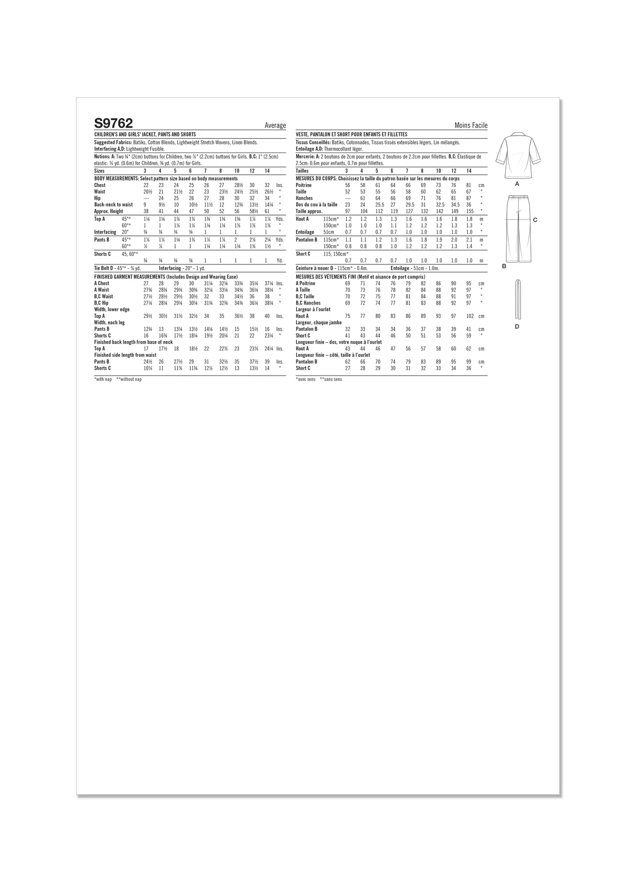 Simplicity Sewing Pattern Children's and Girls' Jacket, Pants and Shorts for American Sewing Guild 11 Simplicity Sewing Pattern Children's and Girls' Jacket, Pants and Shorts for American Sewing Guild