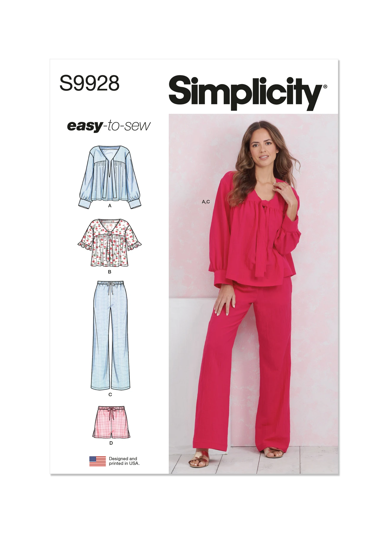 Simplicity Sewing Pattern Misses' Lounge Tops, Pants and Shorts (PDF) 1 Simplicity Sewing Pattern Misses' Lounge Tops, Pants and Shorts (PDF)