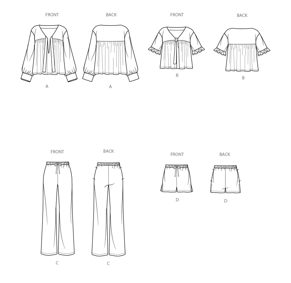 Simplicity Sewing Pattern Misses' Lounge Tops, Pants and Shorts (PDF) 11 Simplicity Sewing Pattern Misses' Lounge Tops, Pants and Shorts (PDF)