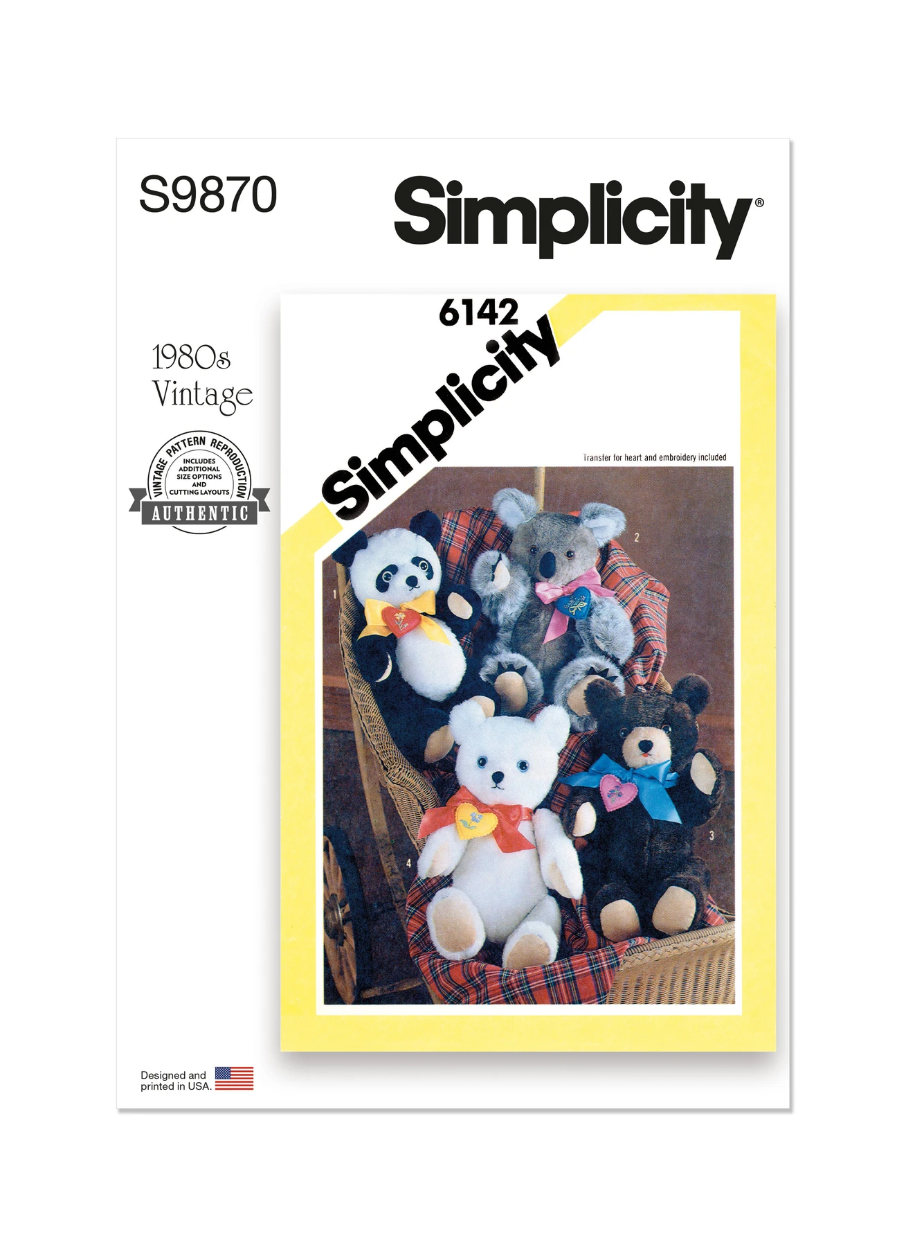 Simplicity Sewing Pattern 1980s Plush Bears 1 Simplicity Sewing Pattern 1980s Plush Bears