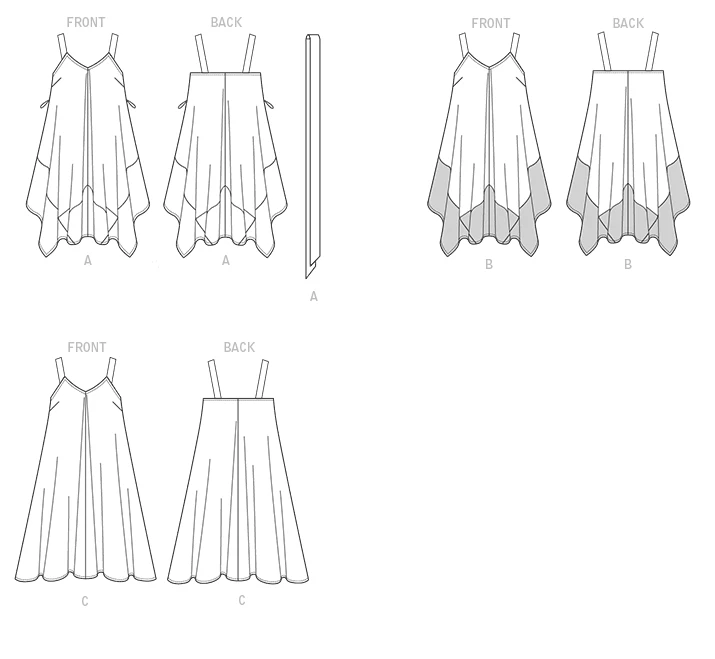 Butterick Sewing Pattern Misses' Handkerchief or Straight-Hem Dresses with V-Neck (PDF) 8 Butterick Sewing Pattern Misses' Handkerchief or Straight-Hem Dresses with V-Neck (PDF)