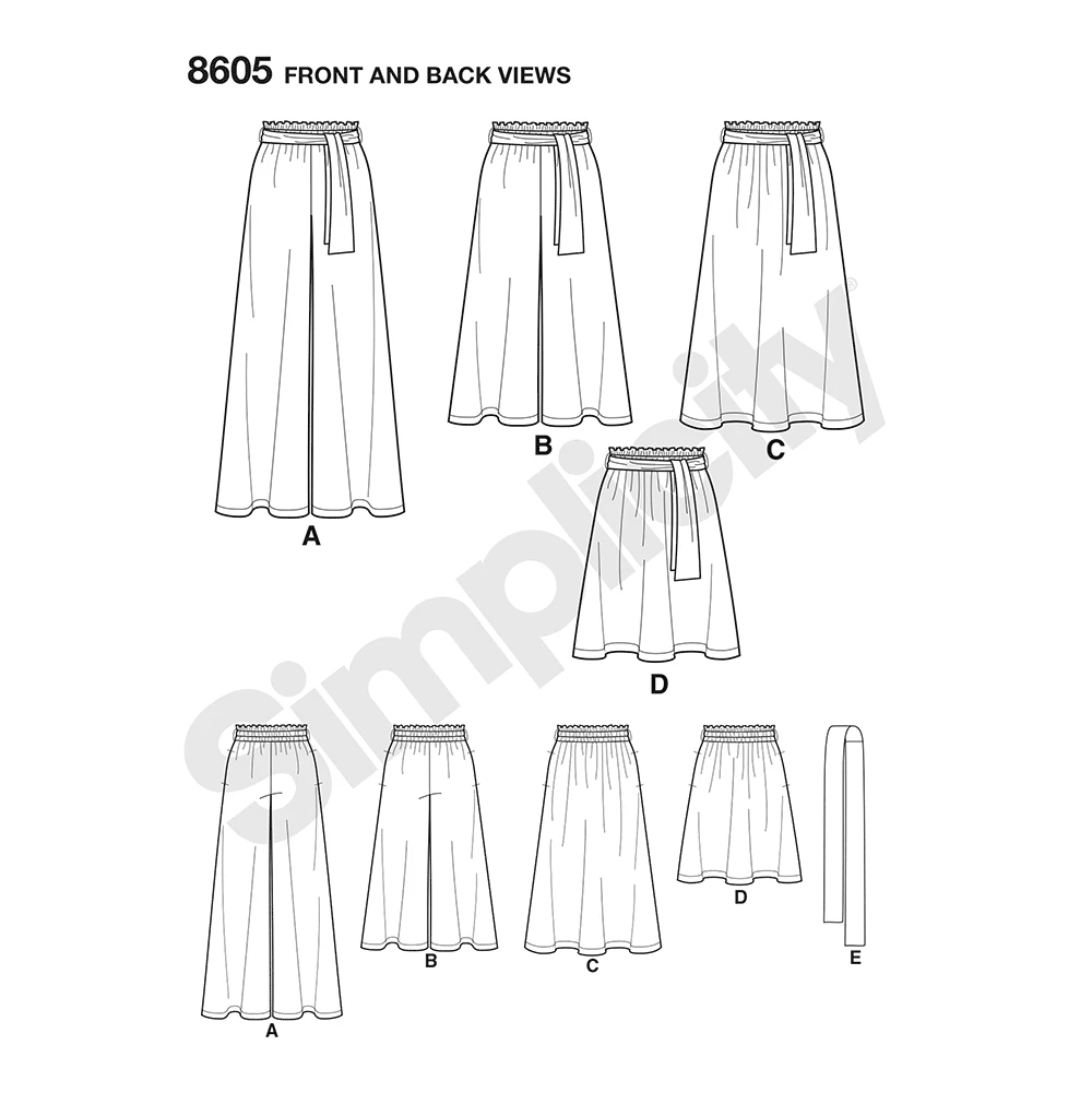 Simplicity Sewing Pattern Misses' Pull-On Skirt and Pants 6 Simplicity Sewing Pattern Misses' Pull-On Skirt and Pants