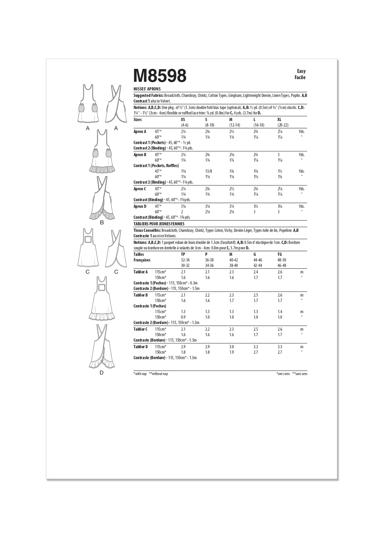 McCall's Sewing Pattern Misses' Aprons (PDF) 11 McCall's Sewing Pattern Misses' Aprons (PDF)