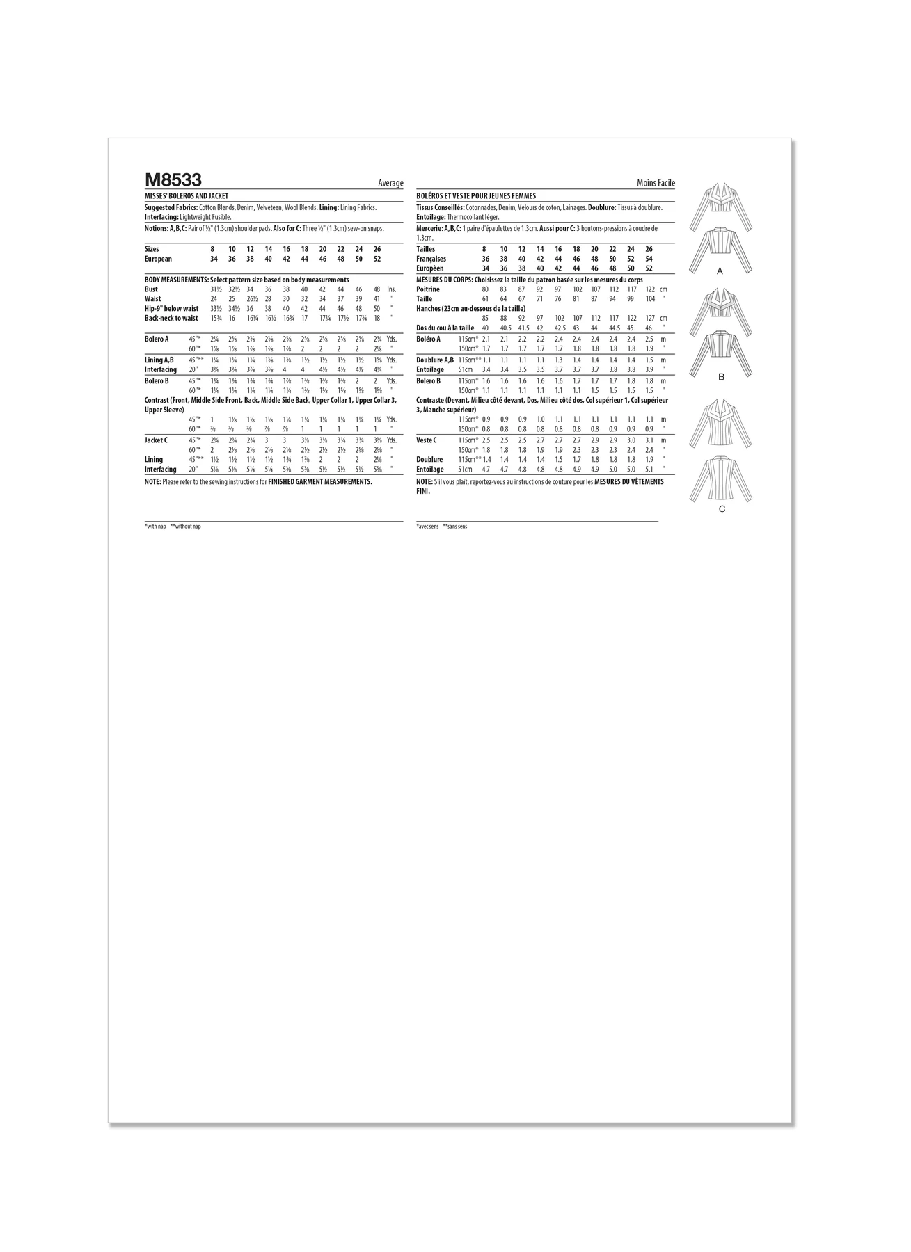 McCall's Sewing Pattern Misses' Boleros and Jacket (PDF) 7 McCall's Sewing Pattern Misses' Boleros and Jacket (PDF)