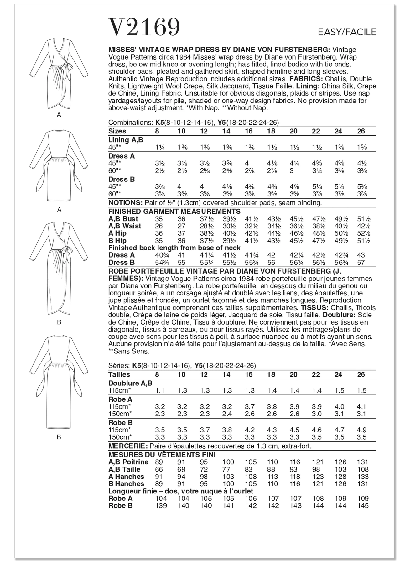 Vogue Patterns 1980s Misses' Vintage Wrap Dress by Diane von Furstenberg by Diane Von Furstenberg 7 Vogue Patterns 1980s Misses' Vintage Wrap Dress by Diane von Furstenberg by Diane Von Furstenberg