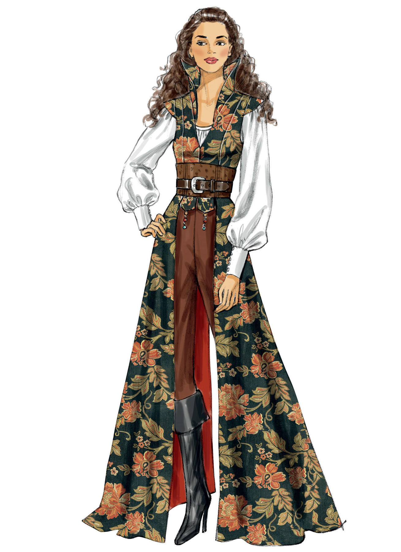 McCall's Sewing Pattern Collared Coat, Top, Corset and Belt 3 McCall's Sewing Pattern Collared Coat, Top, Corset and Belt
