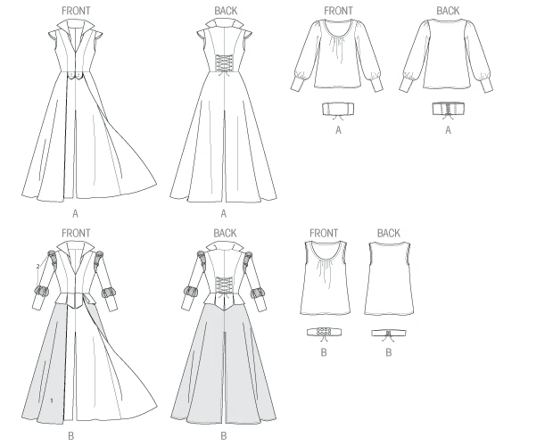 McCall's Sewing Pattern Collared Coat, Top, Corset and Belt 8 McCall's Sewing Pattern Collared Coat, Top, Corset and Belt
