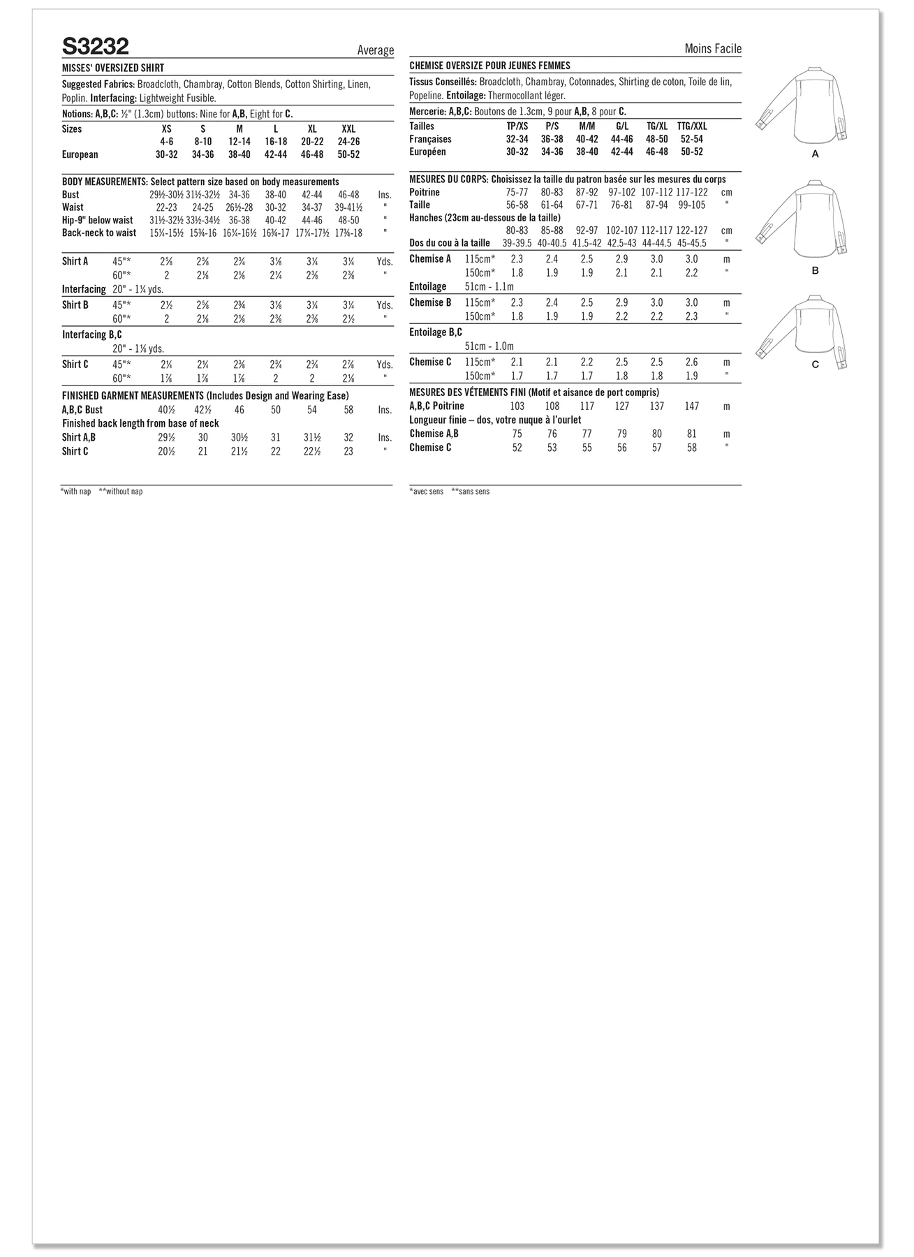 Simplicity Sewing Pattern Misses' Oversized Shirt 7 Simplicity Sewing Pattern Misses' Oversized Shirt