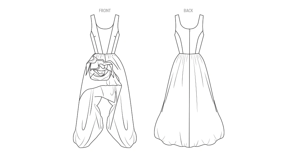 Vogue Patterns Misses High-Low Evening Gown 5 Vogue Patterns Misses High-Low Evening Gown