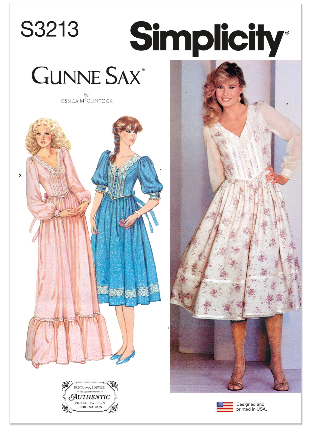 Simplicity Sewing Pattern 1980s Misses' Lace Trimmed Dress in Two Lengths by Gunne Sax by Jessica McClintock (PDF) 1 Simplicity Sewing Pattern 1980s Misses' Lace Trimmed Dress in Two Lengths by Gunne Sax by Jessica McClintock (PDF)