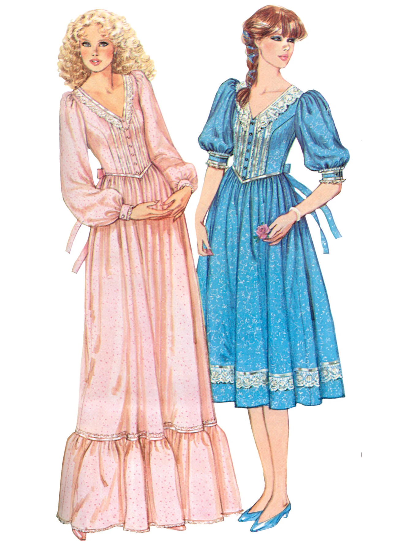Simplicity Sewing Pattern 1980s Misses' Lace Trimmed Dress in Two Lengths by Gunne Sax by Jessica McClintock (PDF) 3 Simplicity Sewing Pattern 1980s Misses' Lace Trimmed Dress in Two Lengths by Gunne Sax by Jessica McClintock (PDF)