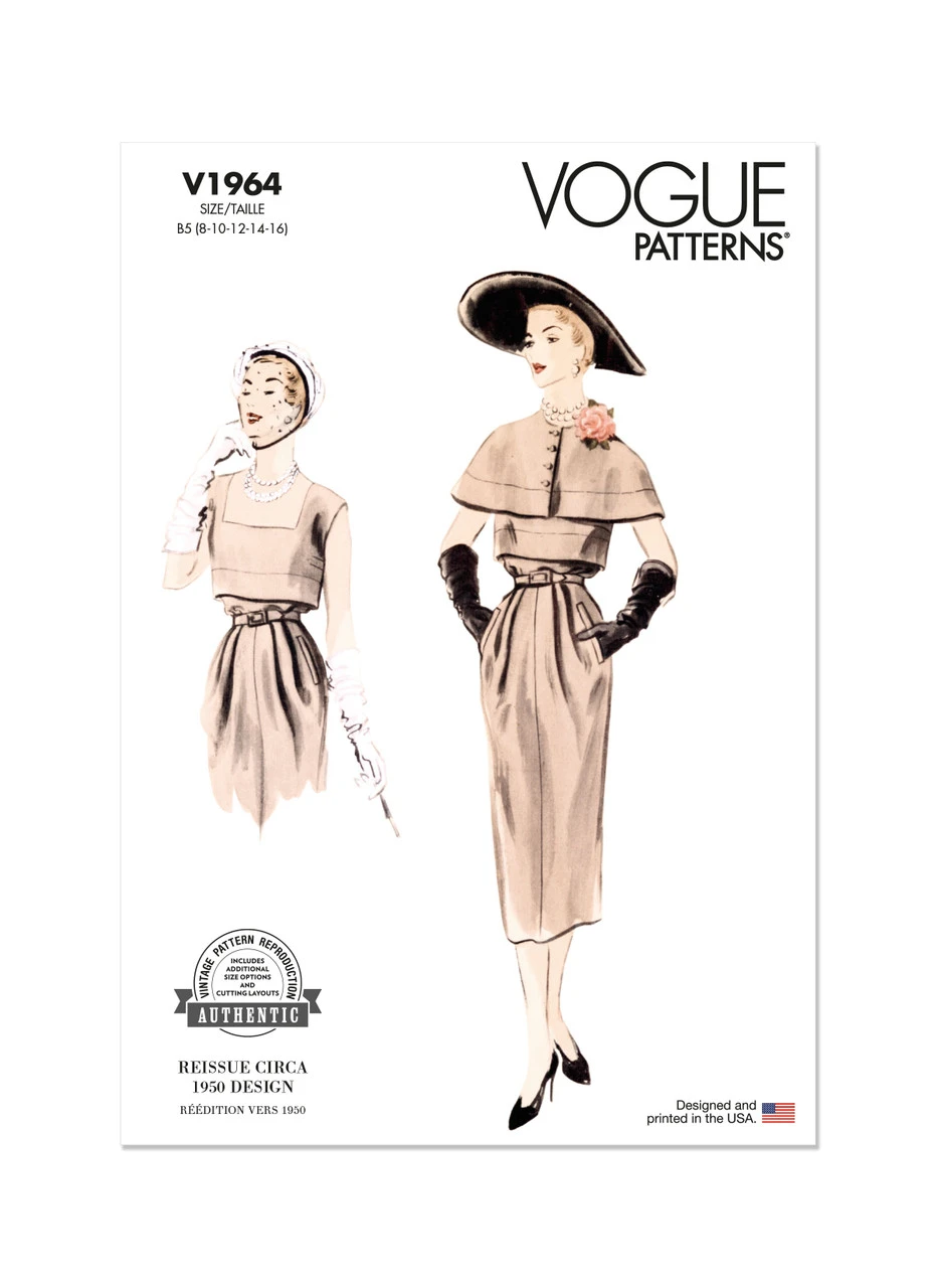 Vogue Patterns 1950s Misses' Dress and Capelet (PDF) 1 Vogue Patterns 1950s Misses' Dress and Capelet (PDF)