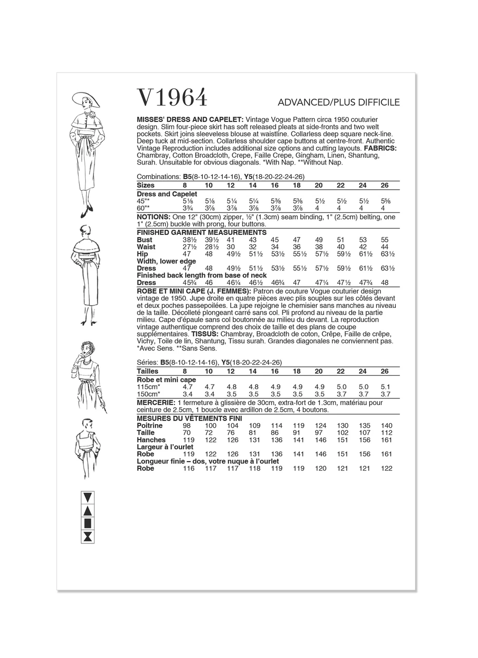 Vogue Patterns 1950s Misses' Dress and Capelet (PDF) 6 Vogue Patterns 1950s Misses' Dress and Capelet (PDF)