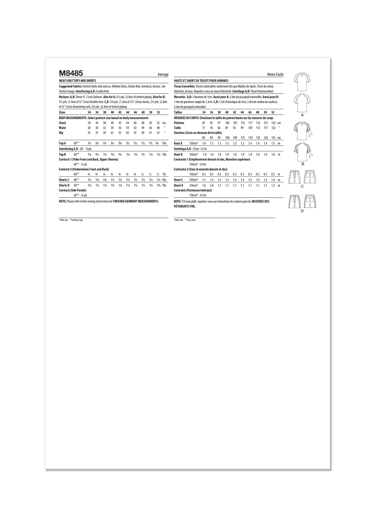 McCall's Sewing Pattern Men's Knit Tops and Shorts (PDF) 8 McCall's Sewing Pattern Men's Knit Tops and Shorts (PDF)