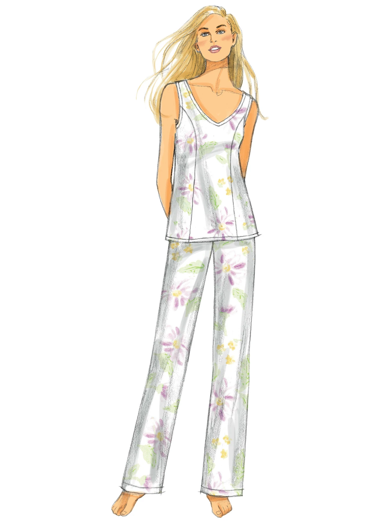 Butterick Sewing Pattern Misses' Side-Tie Robe, Top, Gown, Pants and Drawstring Bag (PDF) 7 Butterick Sewing Pattern Misses' Side-Tie Robe, Top, Gown, Pants and Drawstring Bag (PDF)
