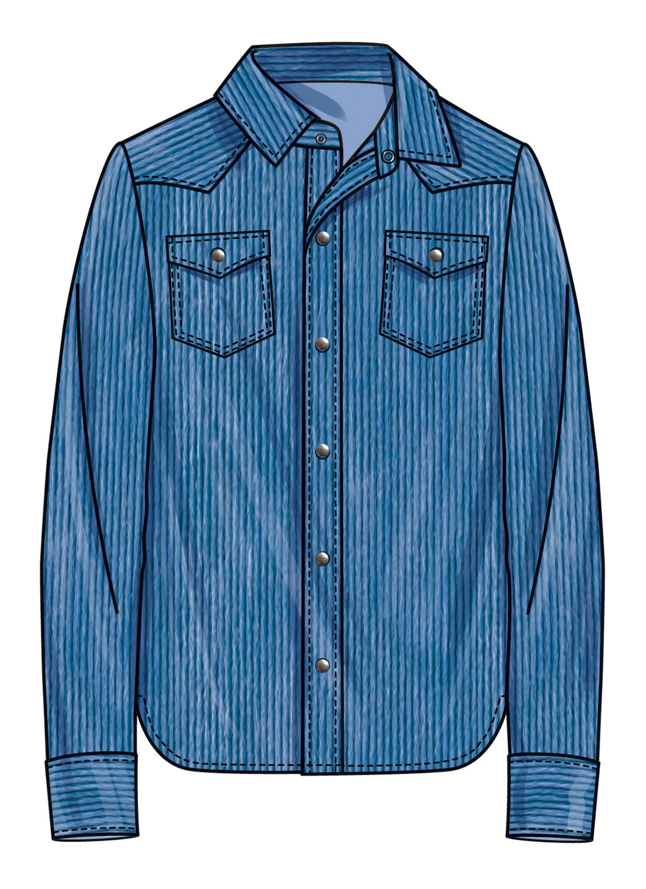 Simplicity Sewing Pattern Unisex Western Style Shirt (PDF) 3 Simplicity Sewing Pattern Unisex Western Style Shirt (PDF)