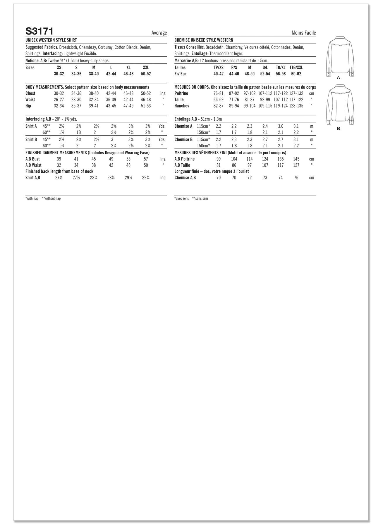 Simplicity Sewing Pattern Unisex Western Style Shirt (PDF) 7 Simplicity Sewing Pattern Unisex Western Style Shirt (PDF)