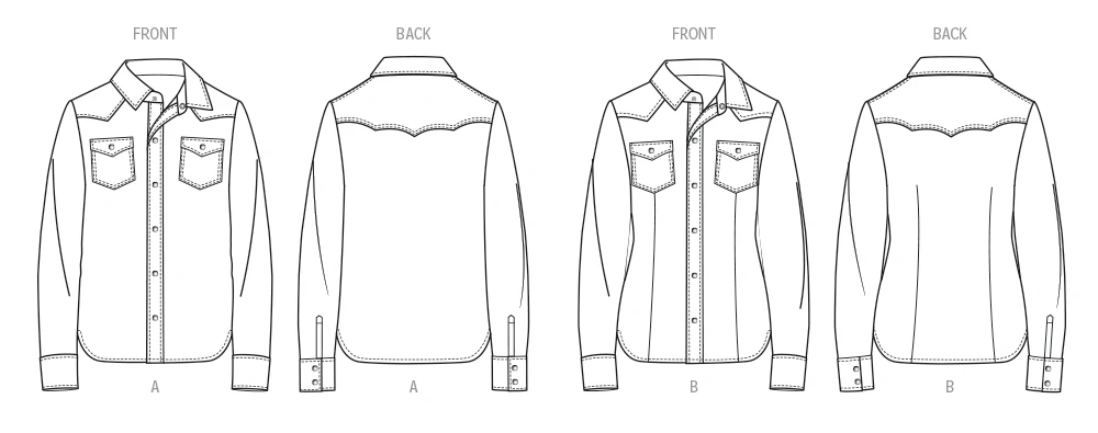 Simplicity Sewing Pattern Unisex Western Style Shirt (PDF) 8 Simplicity Sewing Pattern Unisex Western Style Shirt (PDF)