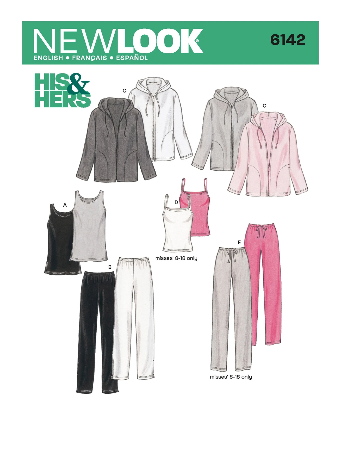 New Look Sewing Pattern Misses' & Men's Separates 1 New Look Sewing Pattern Misses' & Men's Separates